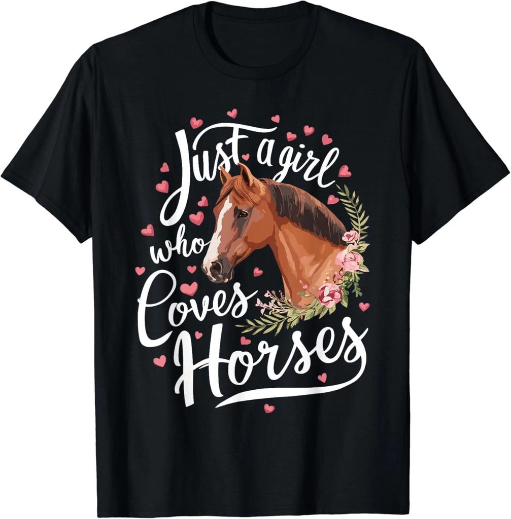 Funny Just A Girl Who Loves Horses Horse Gift Unisex T-Shirt