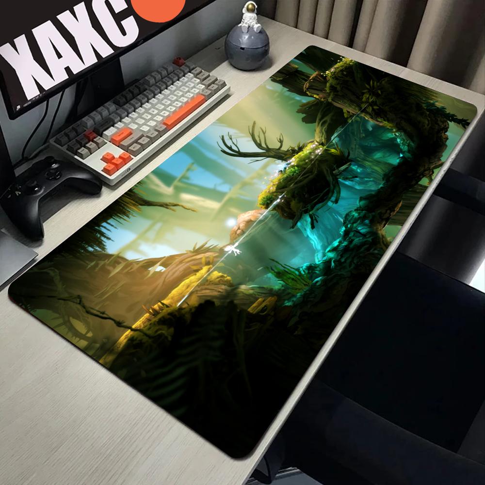 Ori And The Blind Forest Large Gaming Desk Mat Mouse Pad HD Print Computer Locking Edge XXL Anime Mouse Mats Kawaii Mousepad