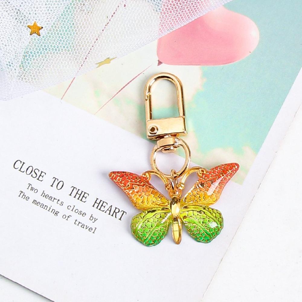 Fashion Exquisite Butterfly Keychain Crystal Butterfly Lobster Button Key Holder Accessories Handbag Pendant Party Decoration