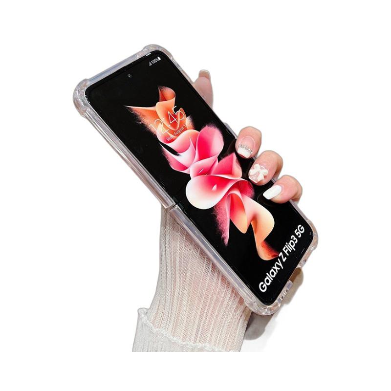 Чехол для Samsung Z Flip7: Совместим с Z Flip5/4/3/6, складной защитный чехол из ТПУ и поликарбоната с четырьмя углами.