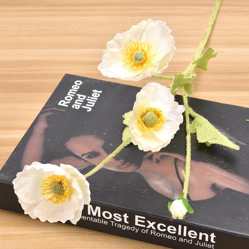 3 головки мини маки искусственный цветок шелк искусственный цветок домашняя вечеринка свадебное украшение фотография декоративные искусственные цветы ADM