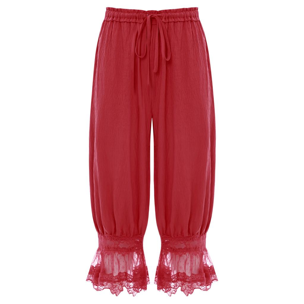 Женские длинные штаны-шаровары для дома, свободные штаны-афгани, эластичный пояс на шнурке, средневековый стиль, брюки миди