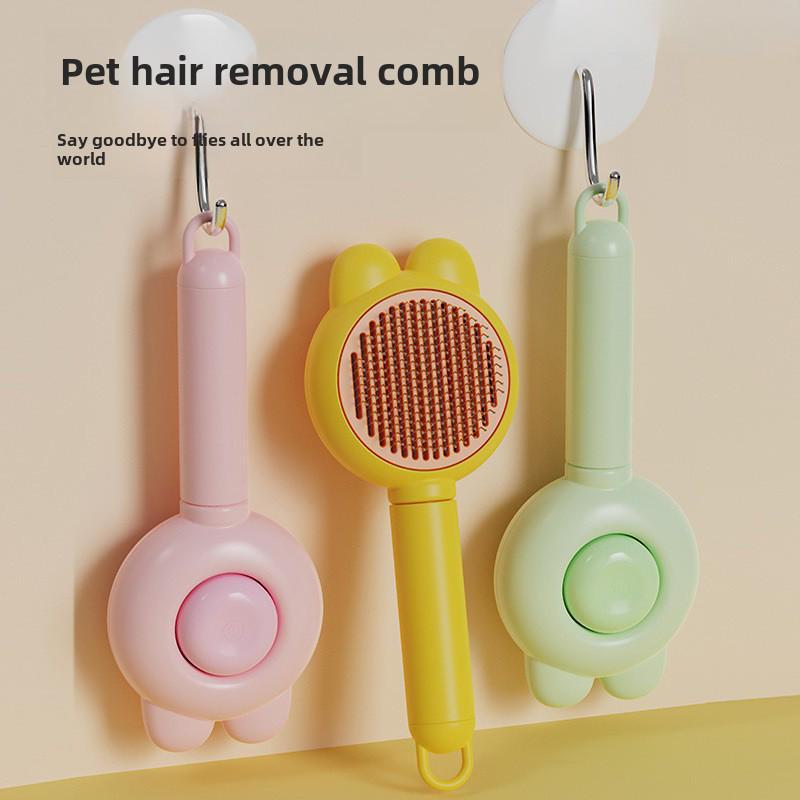 Pet Rabbit & Cat Hair Removal and Massage Comb – Self-Cleaning Detangling Tool for Loose Hair