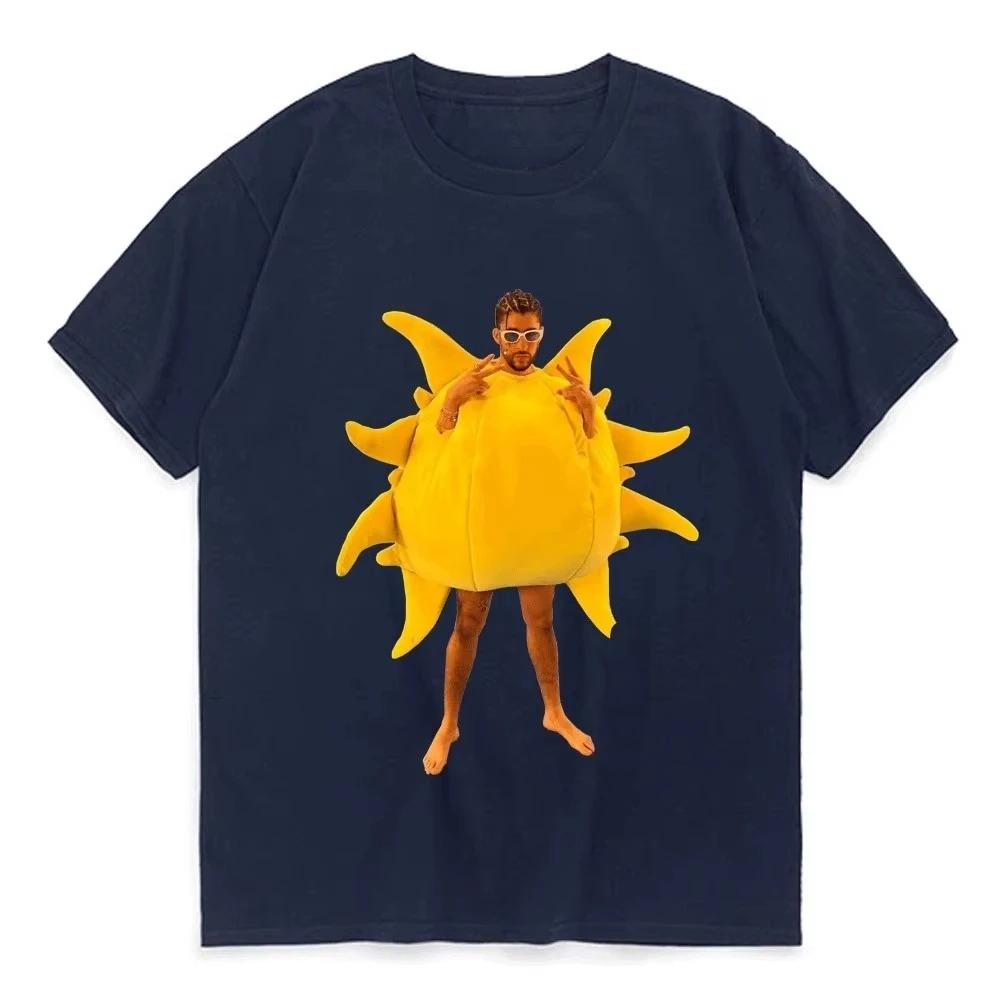 2026 Bad Bunny Neverita Video Sol T Shirt Hip Hop Fashion Funny Graphic TShirt Mens Streetwear T Shirt Pure Cotton Tees