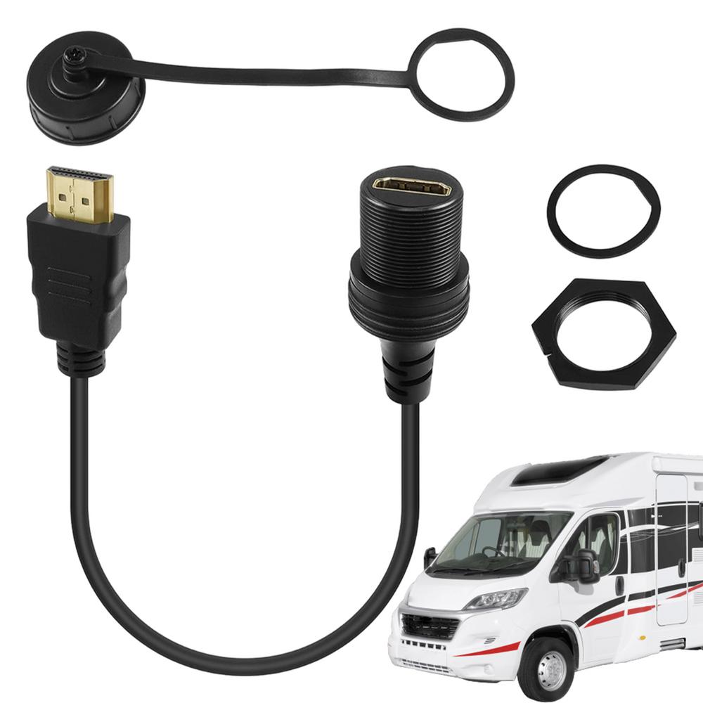 HDMI кабель «папа-мама» для автомобильного дисплея, водонепроницаемый кабель, пылезащитный чехол, установка на приборную панель, расширение для автомобильного HDTV-дисплея