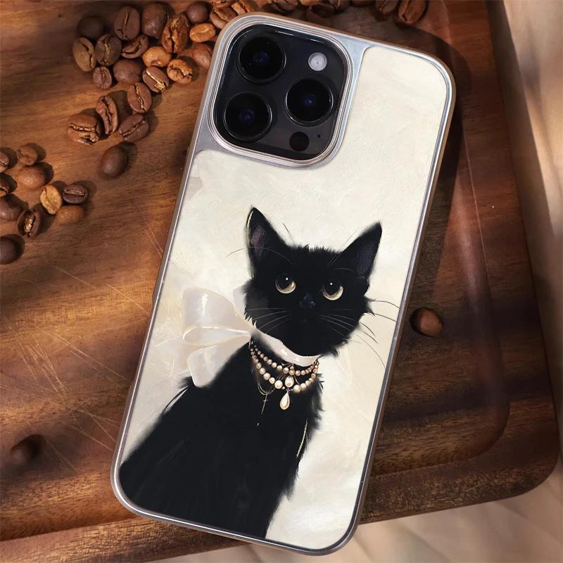 Экстравагантный кот подходит для чехла для мобильного телефона Apple IPhone16/17pro 14 матовый PC13 премиум 12 женский 15 жесткий чехол
