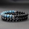 Двойной браслет из бисера для мужчин, гематит, лечебная латунь, натуральный тигровый глаз, лавовый браслет, набор из 2 парных браслетов, аксессуары для медитации