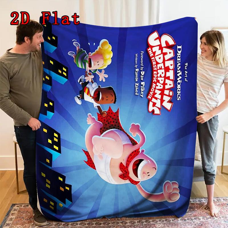 CaptainUnderpants 2D Flat Pattern Flannel Blanket High quality All Seasons Warmth and Comfort Perfect for Christmas Gifts.NMT0928034