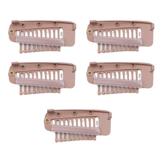 5 шт. Зажим для парика с булавкой 10 зубцов Зажим-защелка для наращивания волос Сверхпрочный металлический Невидимая расческа для фиксации парика Зажим для фиксации чунни/дупатты