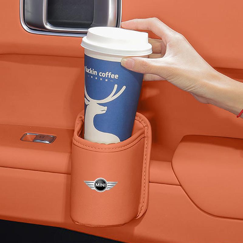 ZES5  Car Door Water Cup Holder Back Seat Drink Rack Storage For MINI Cooper One JCW Works Clubman R55 R56 F55 F56 R57 R58 R59 R60 R50