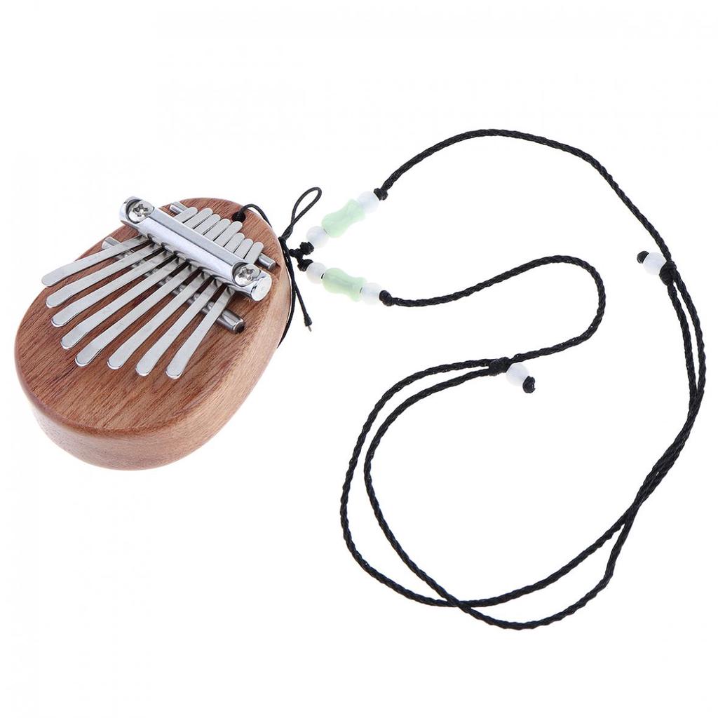 Mini 8 Key Kalimba Water Drop Shape Thumb Piano Mbira Hanging Decoration Instrument
