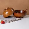 Natural Jujube Wood Noodle Bowl Handmade Round Soup Salad Bowl Food-Safe Oil Finish Handcrafted Rice Mug for Tea Coffee