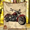 Motorcycle Theme Printed Blanket - Perfect for Couch, Bed, Travel & Outdoor Use | Machine Washable, Cozy & Durable.