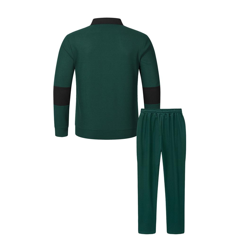 Мужской Повседневный Отложной воротник Длинные рукава Брюки Комплект