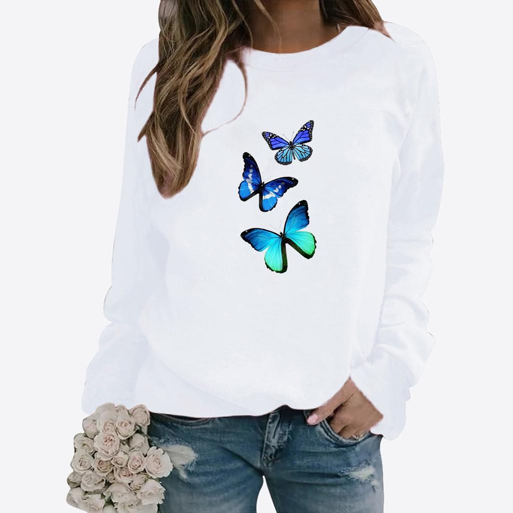 Новые толстовки с рисунком бабочек, модные толстовки с 3D-принтом, женские толстовки с длинным рукавом, толстовки Y2k, свободные пуловеры, топы, женская одежда