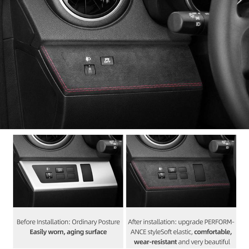 Betterhumz Для Mazda 3 Axela 2010-2013 Из Алькантары Накладка на Панель Переключателя Лампы Головного Света Автомобиля Аксессуары для Интерьера Автомобиля