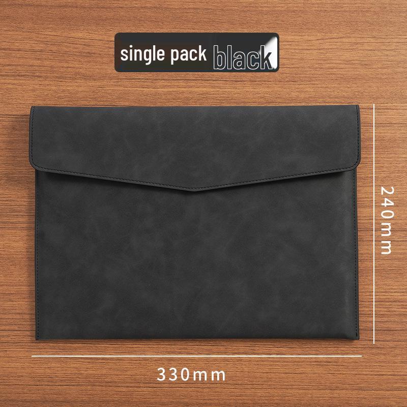 Waterproof Leather A4 Student File Envelope - Large Capacity, Durable Stationery Bag