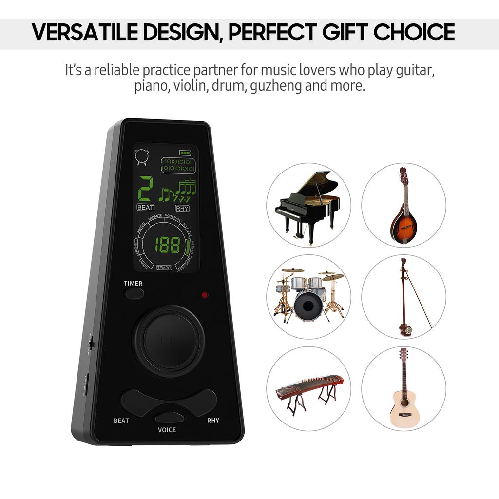 Electronic Digital Metronome with Timer Universal Electronic Metronome with Volume and Beat Speed