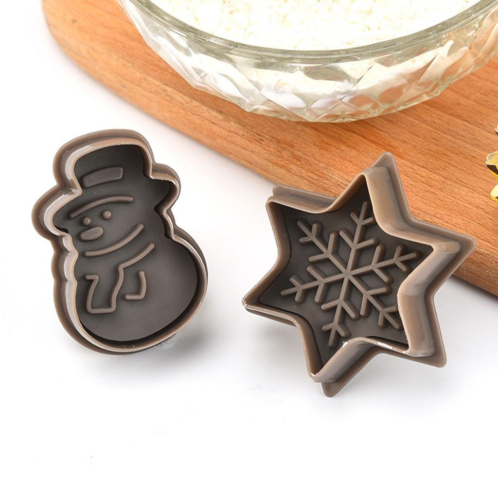 Рождественский резак для печенья Санта-Клауса, тиснение, пластиковый весенний резак для печенья, набор из 4 шт.