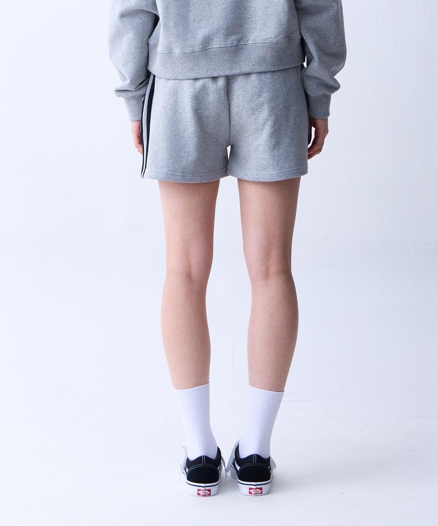 CRUSHST Slim Striped Sweat Shorts Gray