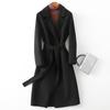 Double-sided Cashmere Coat Women's Medium and Long New High-end Slim-fitting and Thin Black Woolen Coat