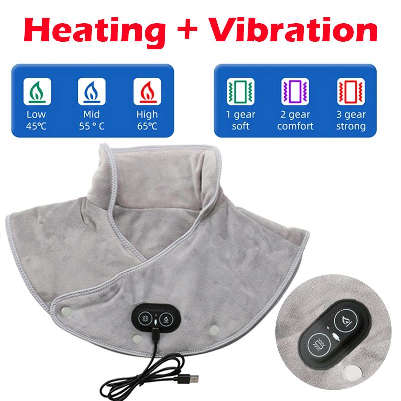 Electric Heating Shoulder Neck Pad Three Gear Hot Compress Cervical Shawl Neck Muscle Massager Back Relax Brace Household Office