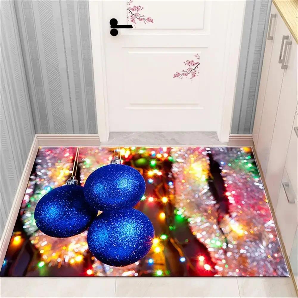 Счастливого Рождества Ковер Прихожая Приветственный коврик Домашний декоративный Рождественский праздничный коврик для входной двери Смешной мультяшный персонаж Войлочные коврики для двери