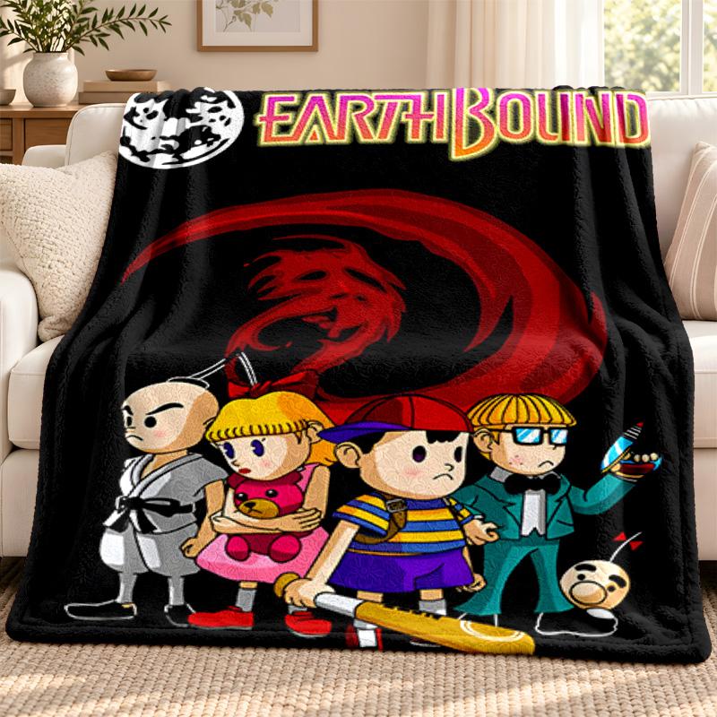 Earth Bound blanket Flannel Blanket Soft Cozy Plush Throw for Sofa Bed Lightweight Home Decoration Outdoor camping