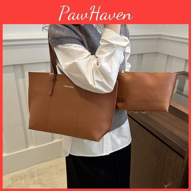 Large Elegant Multipurpose Tote Bag For Women Featuring Modern Minimalist Style And Durable Pu Material