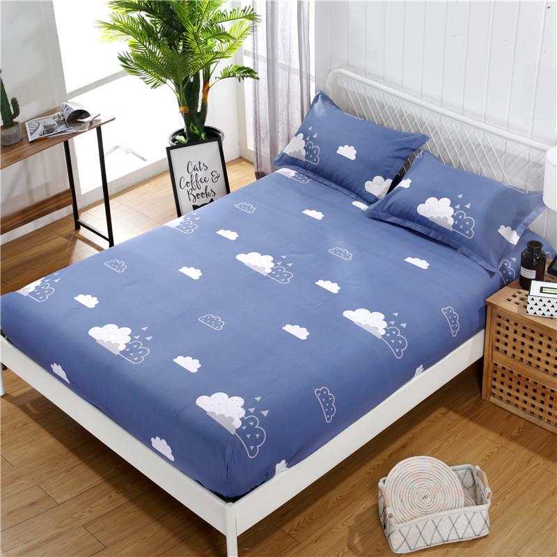 Thicken Quilted Bedspread Elastic Sheets Cotton Soft Bedding Sheet Mattress Cover Non-slip Sheet Dust Cover Fitted Sheet Mattress Topper