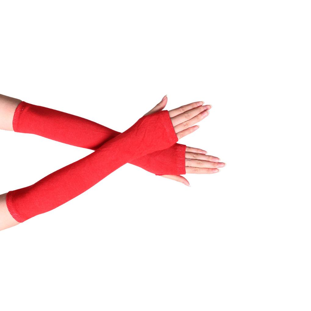 1 пара детских перчаток без пальцев простого стиля, удобные вязаные перчатки, вязание, рукоделие, нарукавники для девочек, защита рук для ношения на улице