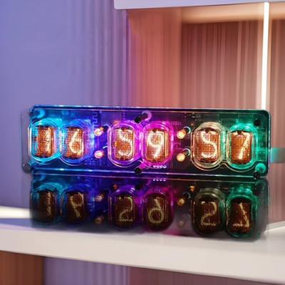 6-битные часы на светодиодной лампе IN12 Nixie с классной подсветкой RGB Подарочные компьютерные настольные аксессуары Расширенная версия DC 5V