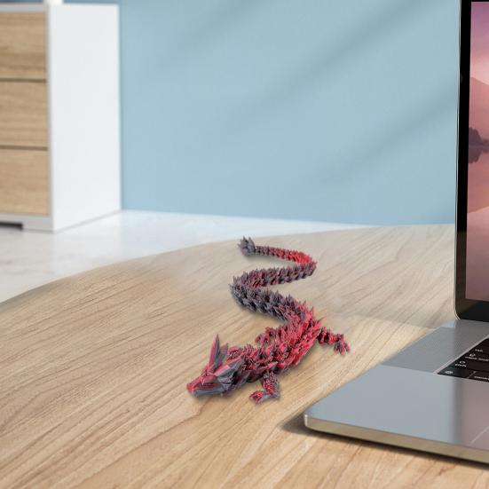 3D Printed Dragon Figurine Movable Joints Chinese Loong Figure Articulated Dragon Model Fidget Toy Desktop Decoration Ornament