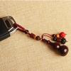 Polished Sandalwood Gourd Keychain Chinese Style Rosewood Car Keychain  Man Gift