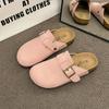 Нескользящие полутапочки с закрытым носком, женские замшевые ретро туфли на плоской подошве, универсальная верхняя одежда, новый весенне-осенний сезон