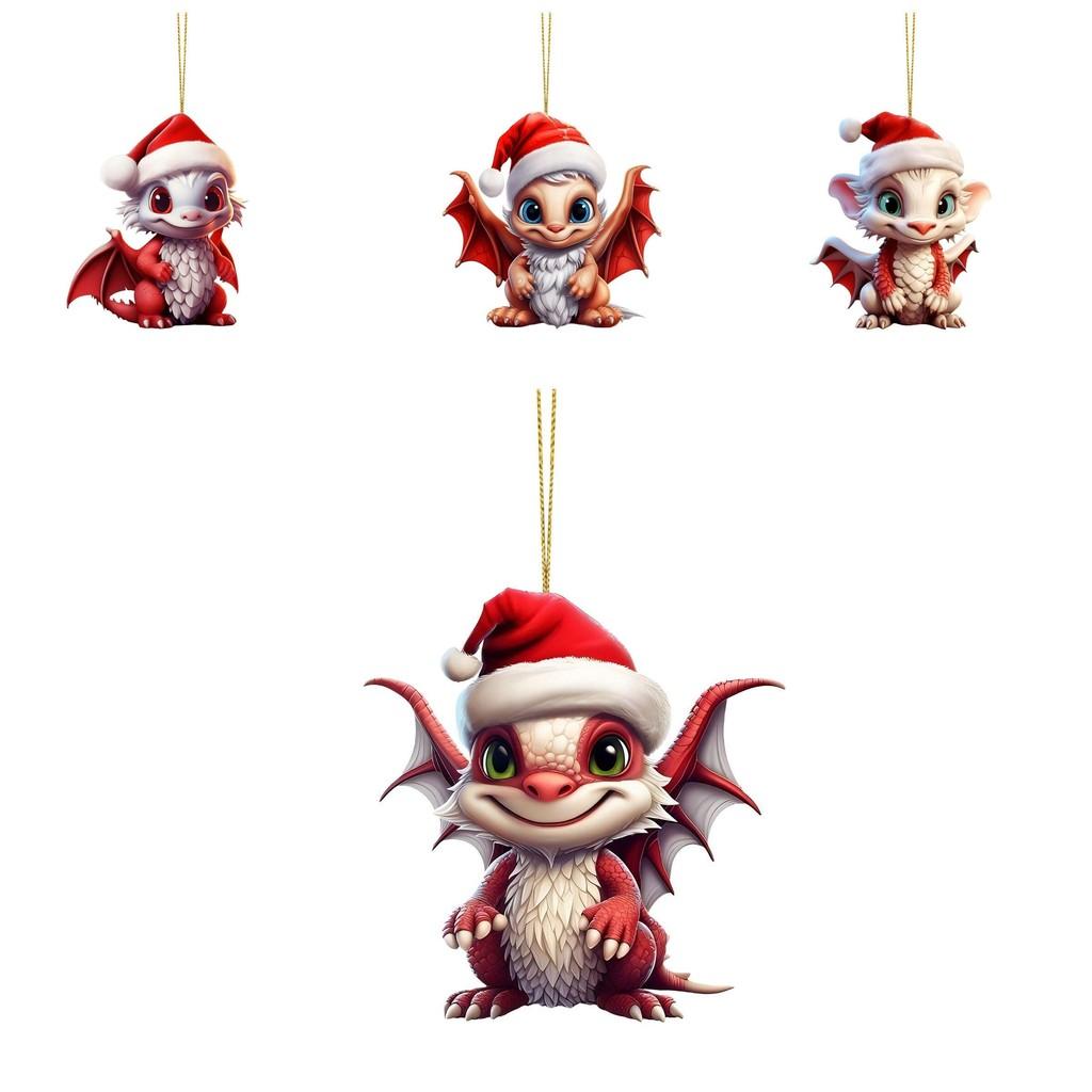 Charming Cartoon Dinosaur Acrylic Ornament For Joyful Christmas Tree Decoration