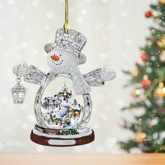 Yousheng Рождественский Снежный Деревенский Дом Украшение Бревенчатая Хижина Дерево Подвесное Украшение Акриловый Подвесной Декор Для Домашней Вечеринки Автомобильный Декор