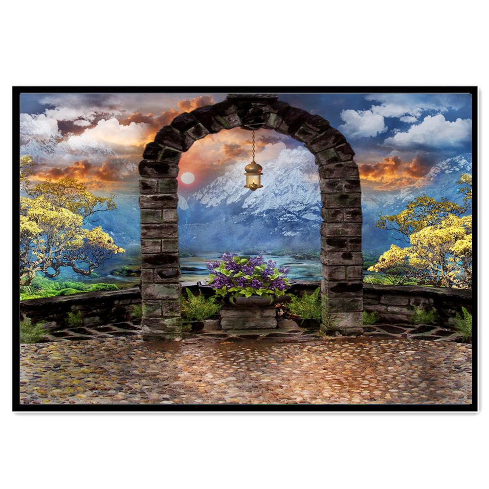 Пейзаж Алмазная картина 5D Diy Полный круг Алмазная вышивка Пейзаж Мозаика Картина Горный хрусталь Украшение дома