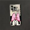 Clear Square Back Tube Case Protection For iPhone 12 11 14 Pro Max 13 15 Plus 16 ProMax Minnie Pattern