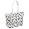 Lacoste Fashionable Versatile PVC Tote Bag Shopping Handbag Shoulder Bag Medium Women tote bags Off-White Dark-Green NF4204CX-F89