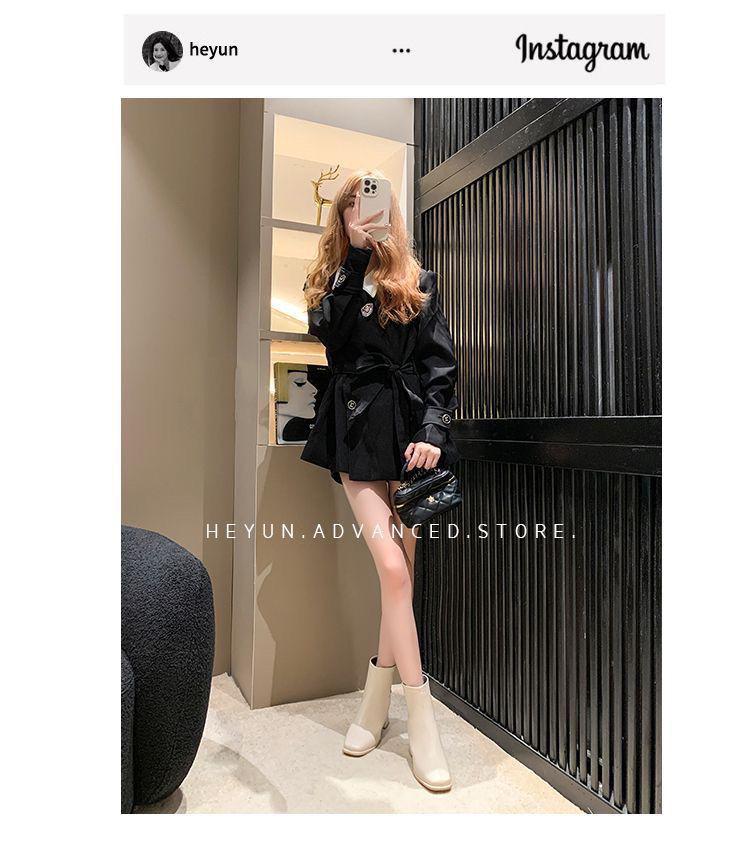 Женские ботильоны на массивном каблуке - 2025 Французский плюшевый теплый, нескользящий, увеличивающий рост, стройнящий стиль Мартин для осени/зимы