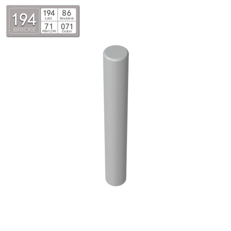 BRICKE 1x3 Round Bar Building Blocks (23.8 Length) - Compatible with Lego Models 87994, 17715, 19385 DIY.