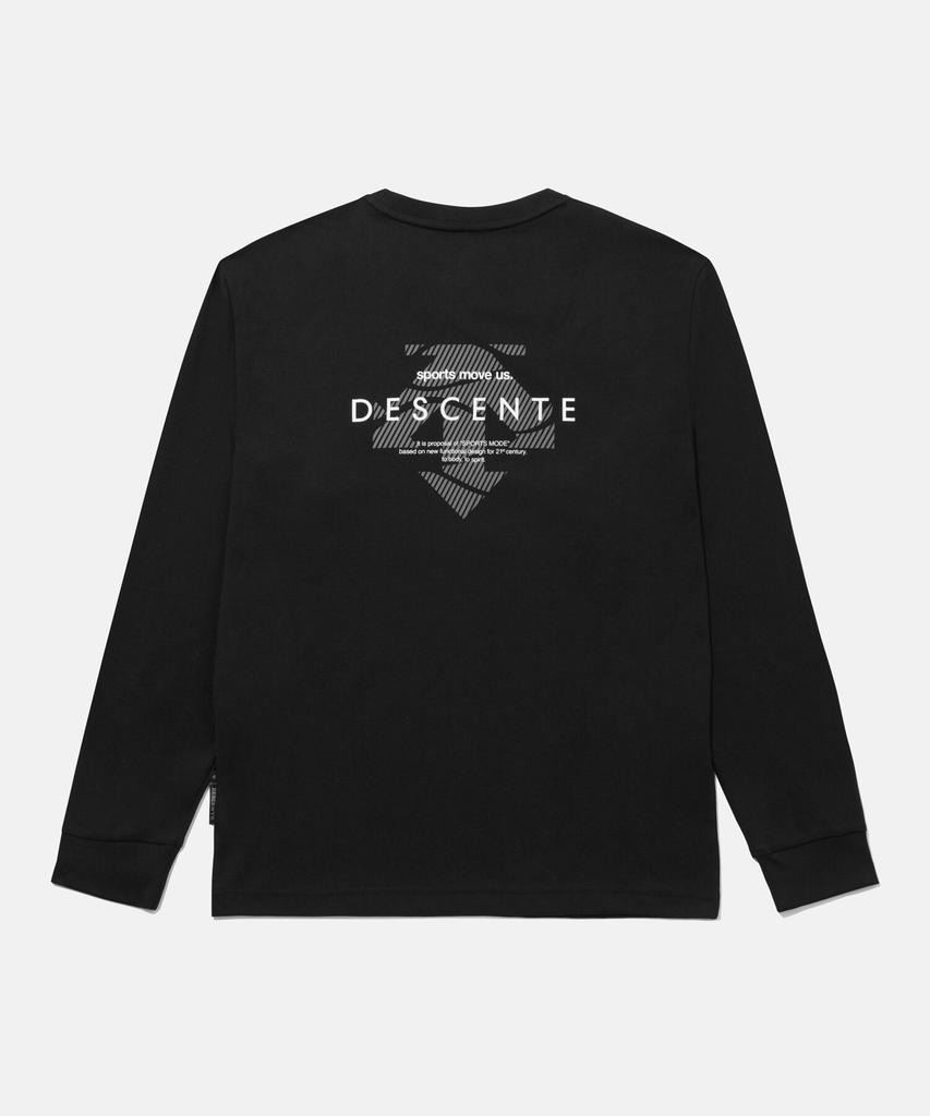 DESCENTE Spirit White Graphic Long Sleeve T-Shirt Black Sr123Utl13 (B Type)