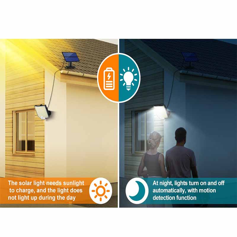 Солнечный свет 228LED наружный настенный светильник с датчиком движения с дистанционным управлением водонепроницаемый двор гаражное освещение солнечный уличный фонарь кемпинговый фонарь