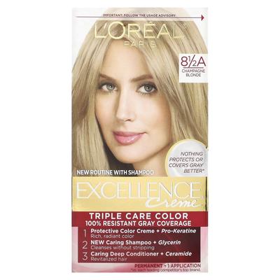 L'Oréal, Excellence Cream, цвет Triple Care, 8 1/2A Champagne Blonde, 1 нанесение