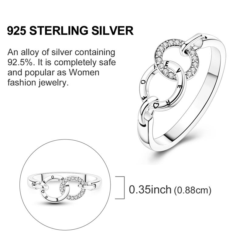Original Rings 925 Silver Simple Sparkling Heart Bow Dragon Firefly Star Moon Ring for Women Girls Wedding Jewelry Gift