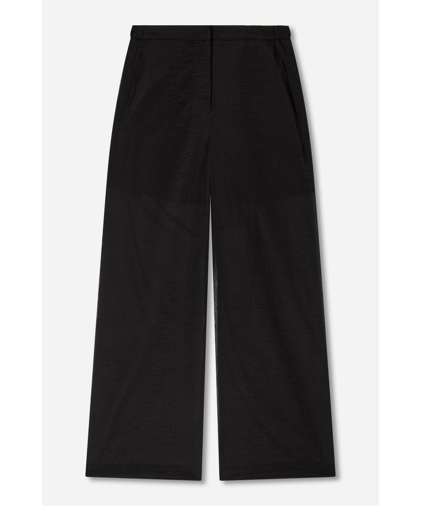 Джаа [Джаа] Женские прозрачные широкие брюки_Черный
