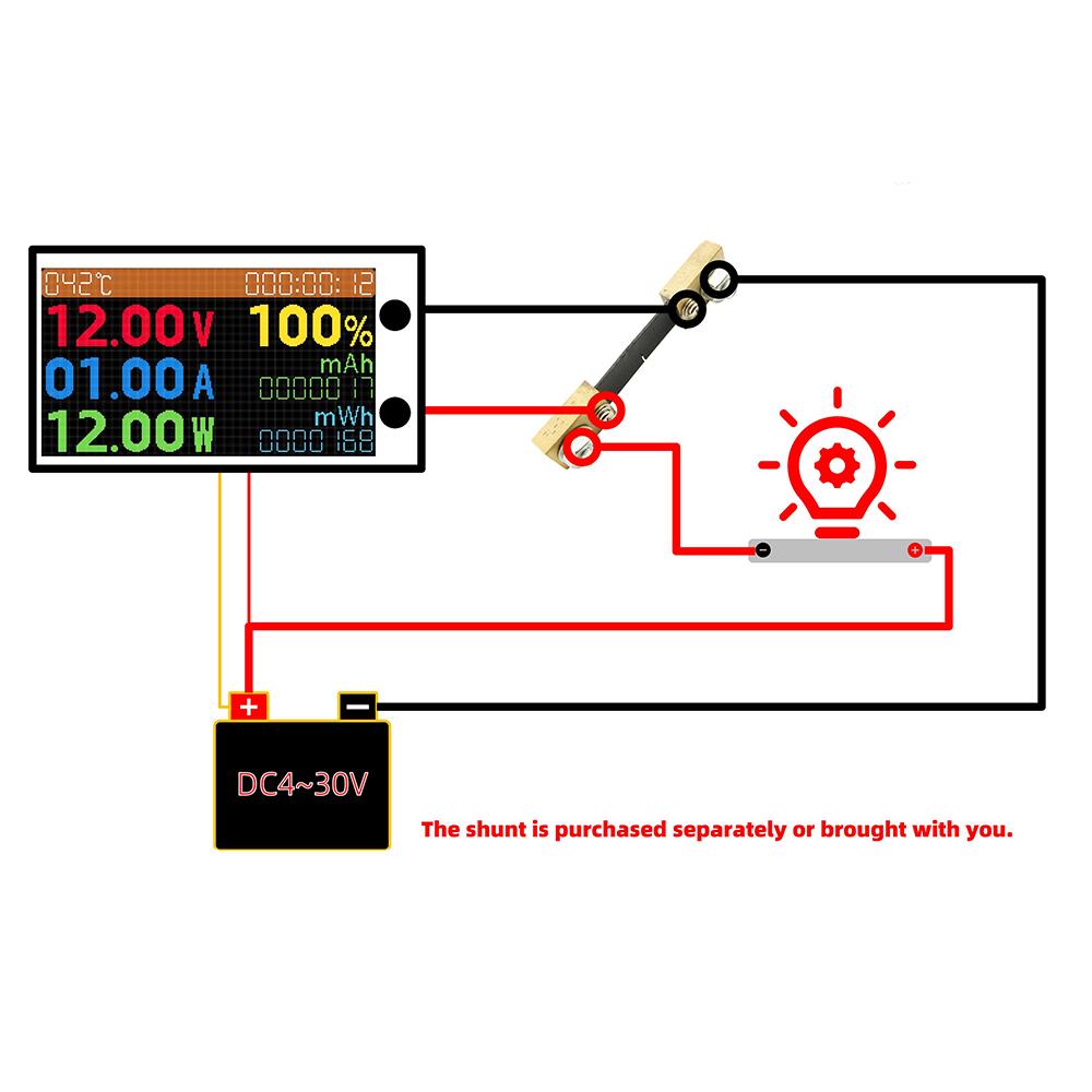 DC 4-30V 10A Digital Voltmeter Ammeter Power Energy Voltage Wattmeter Kwh Temperature Meter Electric Energy Frequency Meter