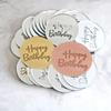 10Pcs Happy Birthday Cupcake Topper Acrylic Rose Gold Circle Cake Topper