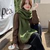 Striped Versatile Solid Color Wool Scarf Women's Japanese-Style Autumn & Winter Thickened Warm Knitted Long Neck Warmer
